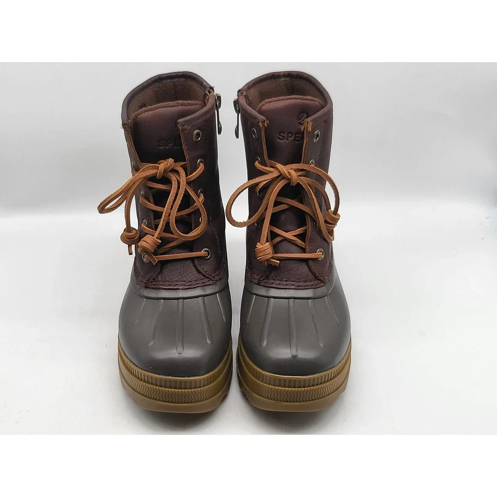 Sperry Saltwater Duck Boots Women's 6 Brown Gray NWOB Leather‎ Water-Resistant